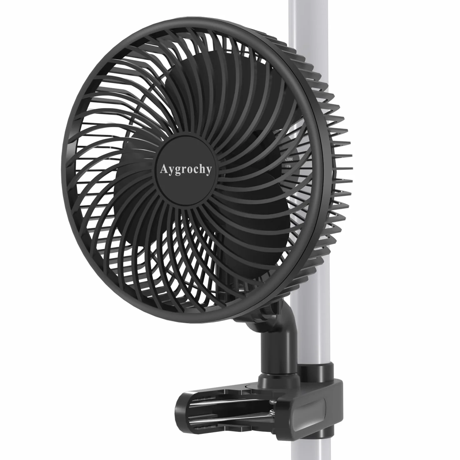 Aygrochy Grow Ventilateur, 10 vitesses, Moteur EC, IP-44, Protection oscillante, Ventilateur à Clip pour Rideau 10 W, Clip Fan Grow Tent