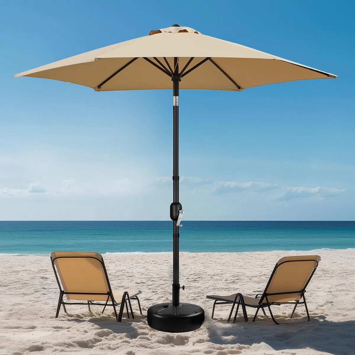 Yaheetech Parasol de Jardin 230cm/270cm/300cm avec Pied 22 KG, Inclinable Extérieur en Métal - Protection Solaire pour Jardin, Terrasse, Patio, Piscine, Balcon