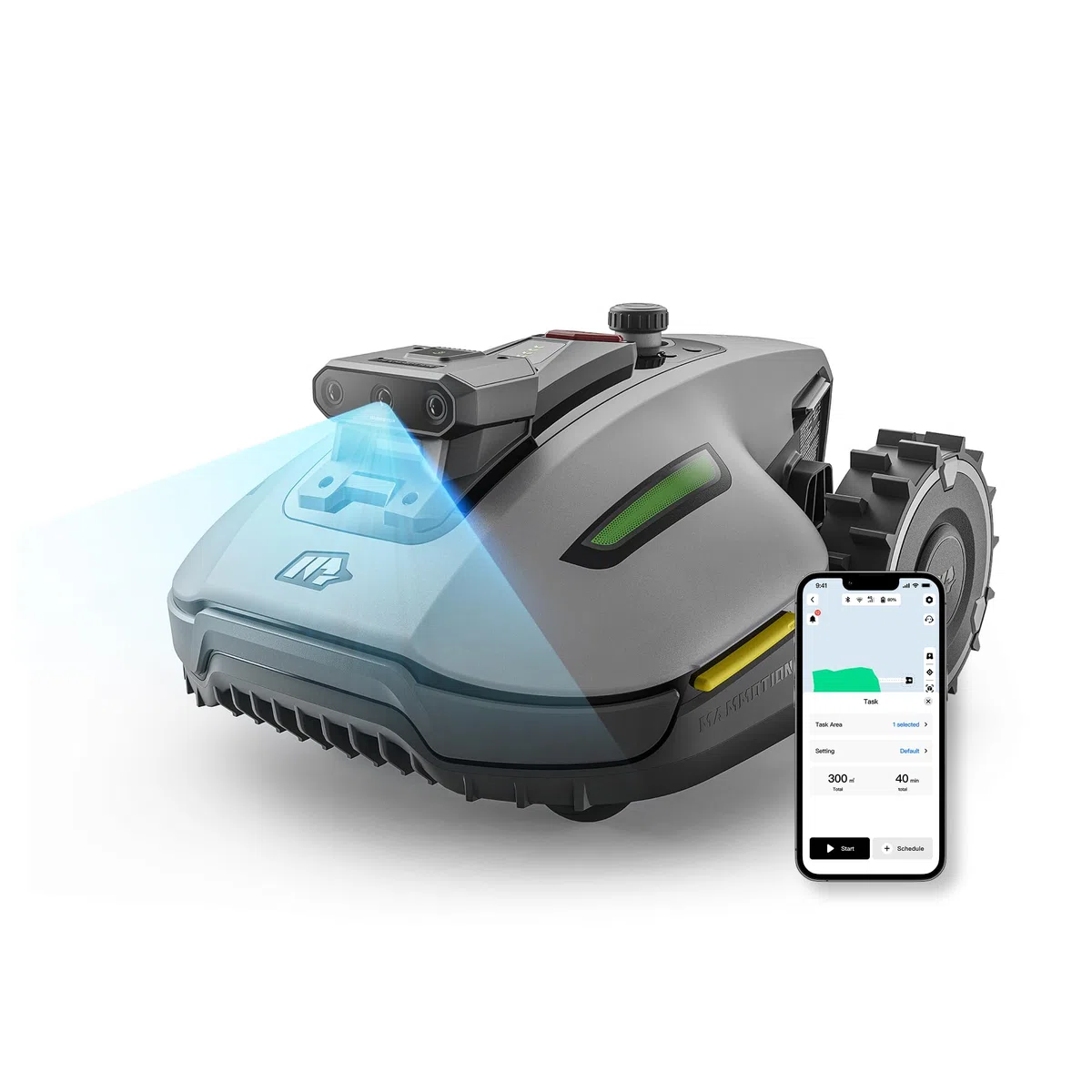 Mammotion YUKA Mini Vision, Robot Tondeuse Intelligent sans RTK avec Navigation AI Vision à Triple Caméra, Jusqu’à 700 m², Cartographie Automatique, Zéro Câble Périphérique, Pentes à 45%