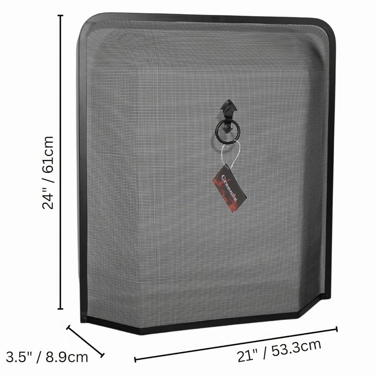 rectangulaire Pare-étincelles Firesceen pour votre Cheminée 62,2 x 53,3 x 8,9 cm avec Noir décoré en filigrane Détails