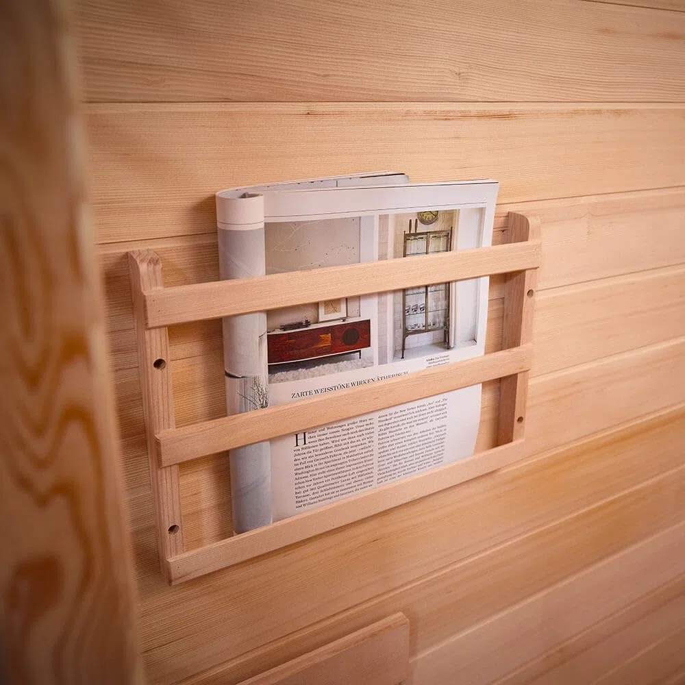 HOME DELUXE - Cabine infrarouge REDSUN M DELUXE - 120 x 105 x 190 cm - pour 2 personnes, 5 émetteurs à spectre complet, bois : sapin de HemlockI Sauna infrarouge, sauna, cabine chauffante, infrarouge