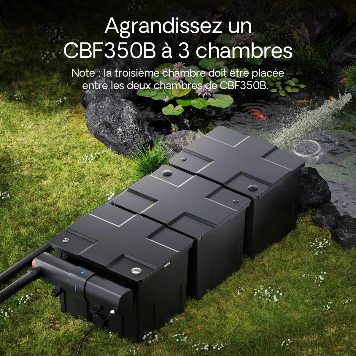 SunSun Upgrade Kit 2 pour CBF-350B et CBF-350C Filtre Biologique de Bassin ou d’étang - 540 x 460 x 430 mm - capacité Max 90000 l - Filtration Eau à Grand débit