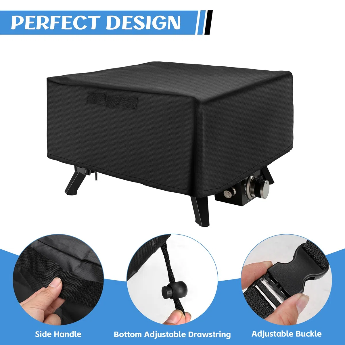 Housse de Four à Pizza compatible avec Cozze 90347 17", étanche à la Poussière, Sac de Transport pour Four à Pizza en Tissu Oxford 420D, Accessoires pour Four à Pizza, Noir (L(62*62*28cm ))