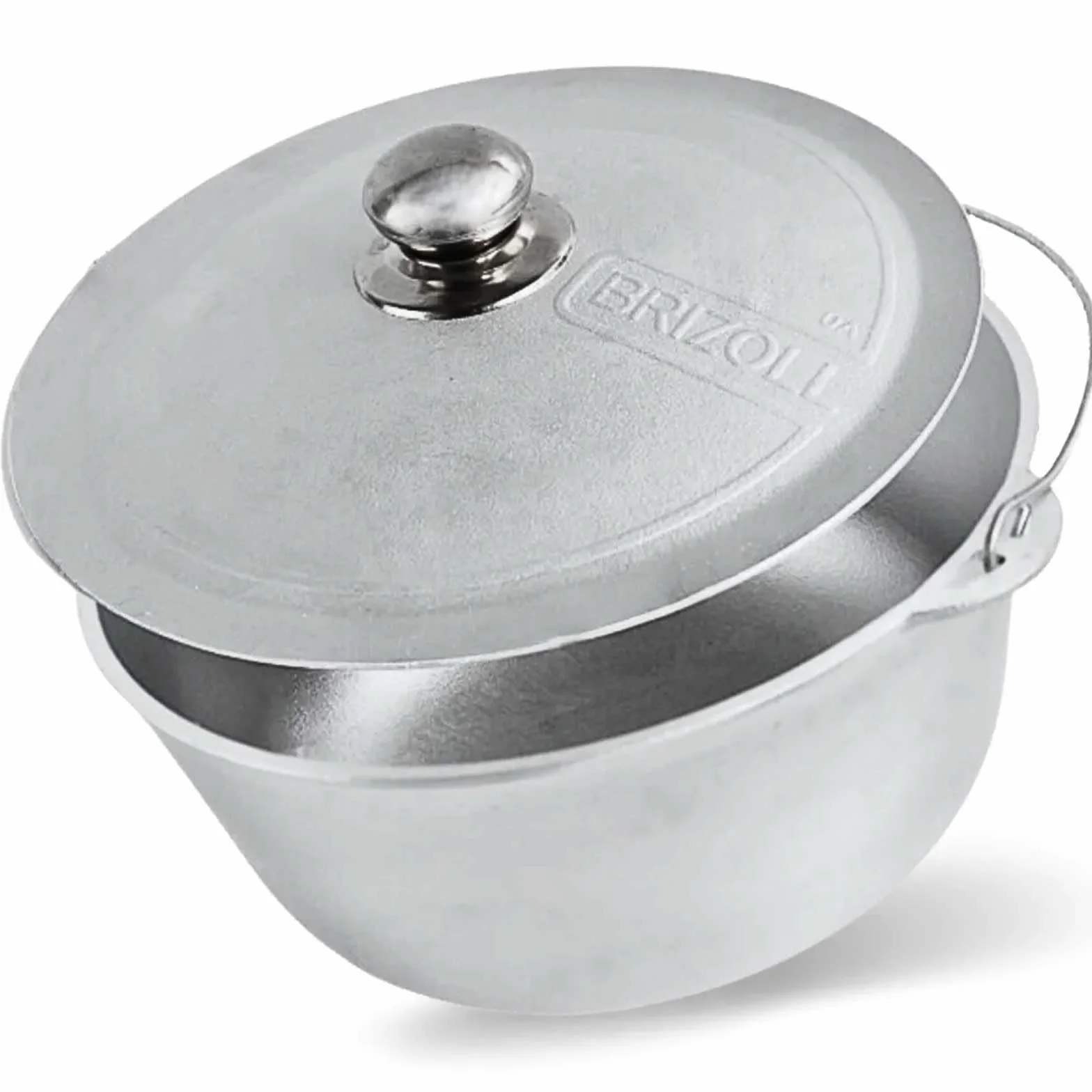 Kazan Marmite Pivotante en Aluminium 4 L Avec Anse et Couvercle en Fonte d'Aluminium - Tatarskij Cocotte Wok Asie Casserole Touristique