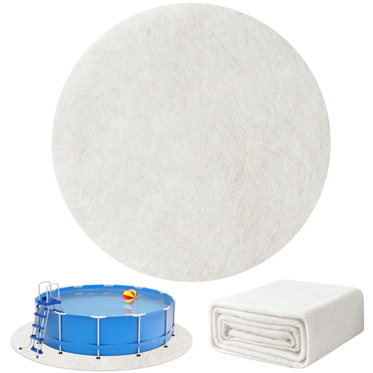 KEAGAN Tapis de protection rond pour jacuzzi de piscine - Tapis de protection de sol rond de 400 cm - Empêche les trous