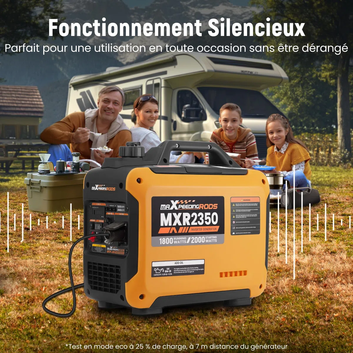 maXpeedingrods 2000W Generateur Electrique Groupe Electrogene Inverter Silencieux Essence 4 Temps avec Prises USB et 230 V, Affichage Numérique, Compact et Léger pour les Caravanes Camping VR