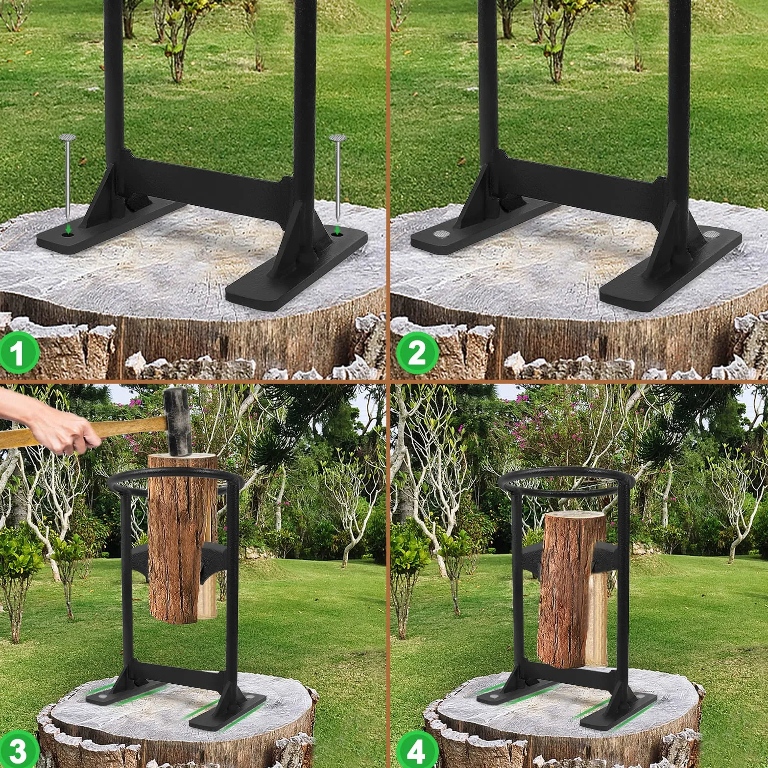 Fendeuse manuelle pour bois de chauffage en fonte, outil de fendage pour camping cheminée maison (type C)