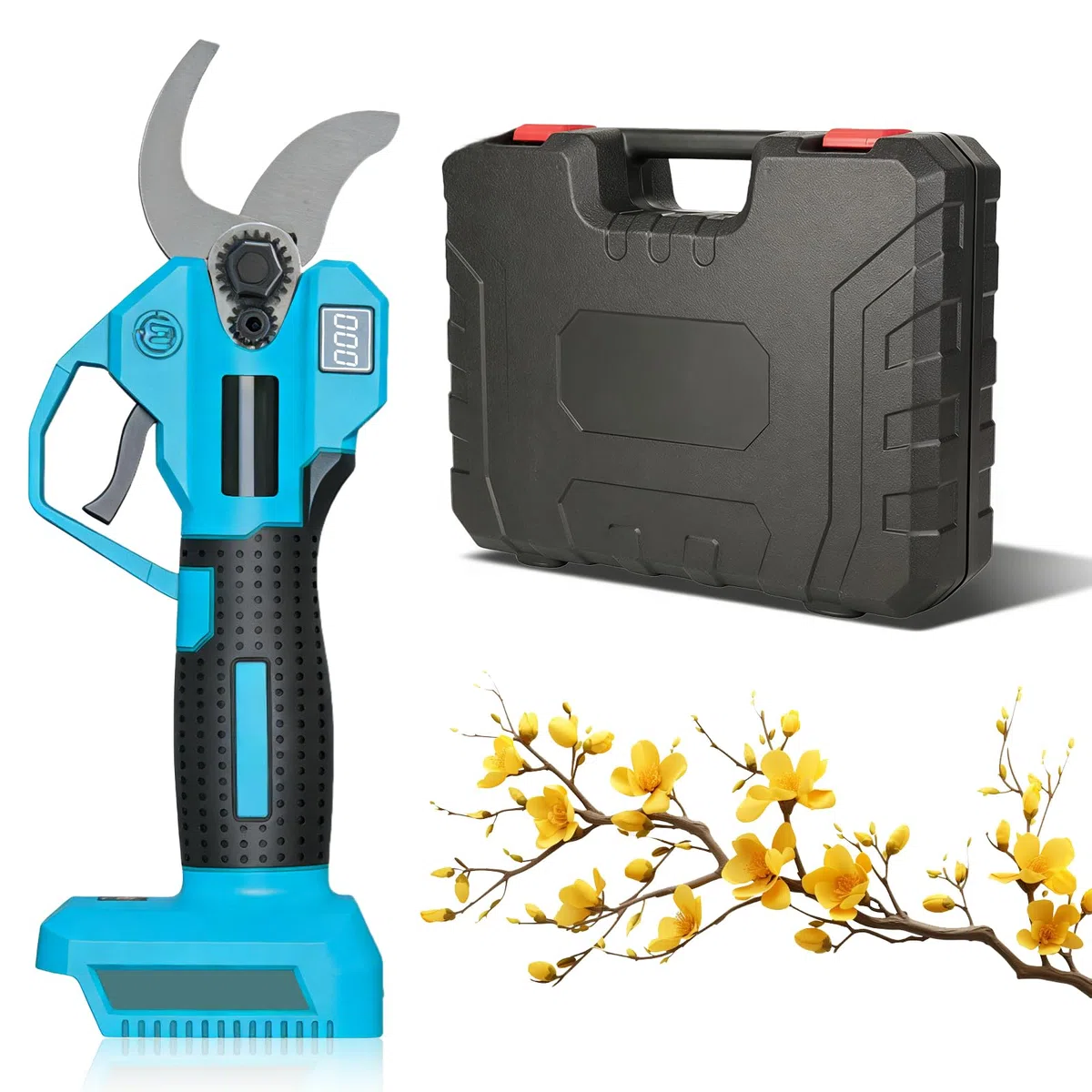 Sécateur électrique sans fil 18 V - Sécateur électrique sans balais - Écran intelligent - Design de sécurité - Pour jardin, parc et verger - Sans batterie