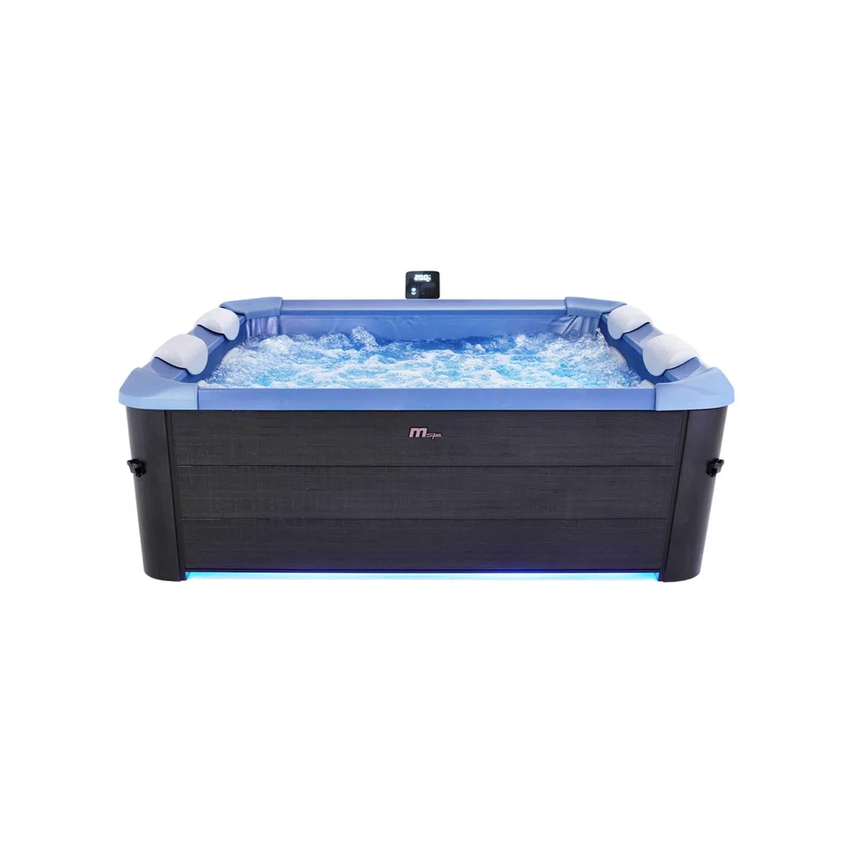 sweeek - Spa Rigide Oslo Sapphire 6 Personnes Gris. 4 Coussins. bâche Incluse + Housse Thermique. hydromassages système