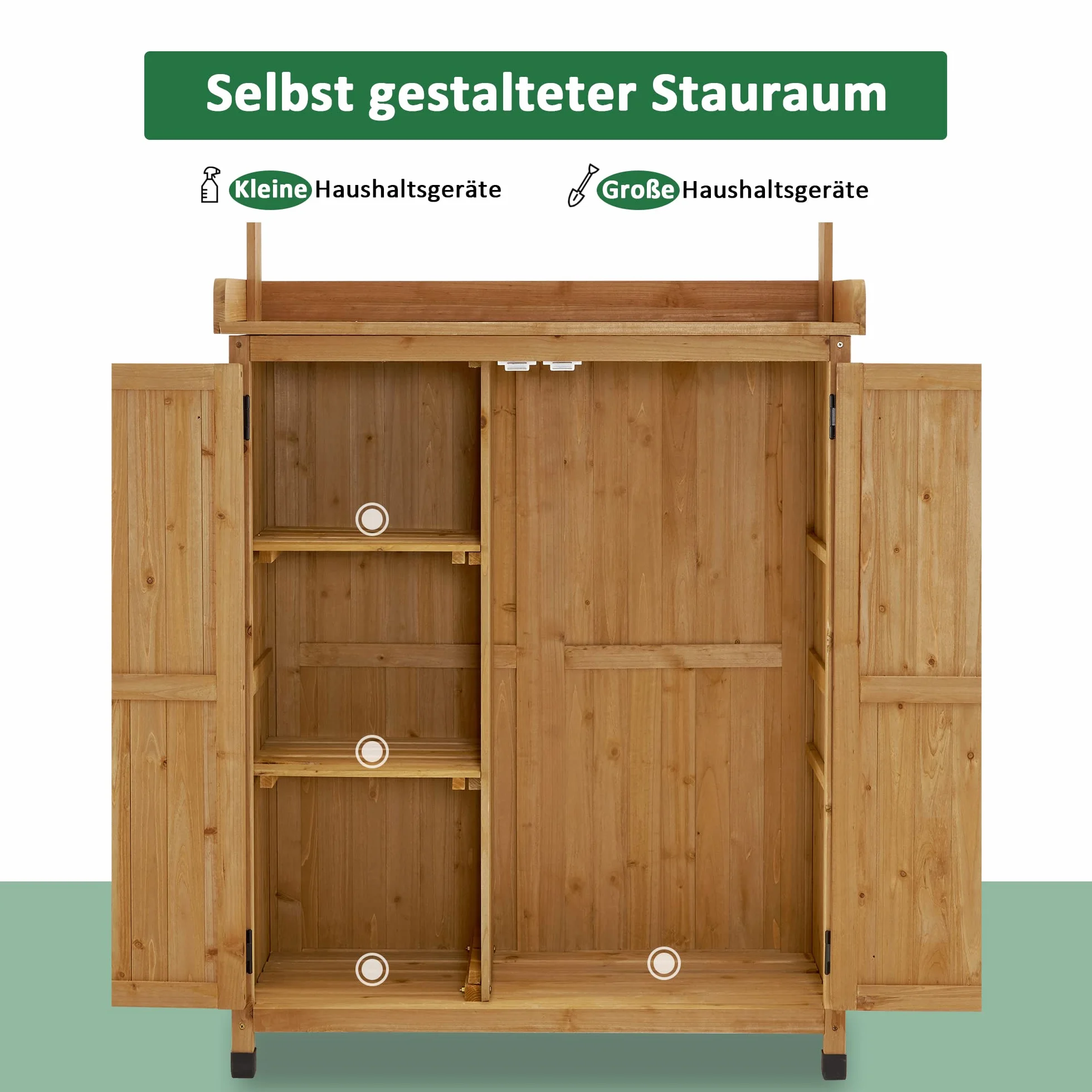 M MCombo 0439 Table de jardinage d'extérieur résistante aux intempéries avec plan de travail en bois pour jardin, balcon et terrasse (naturel)