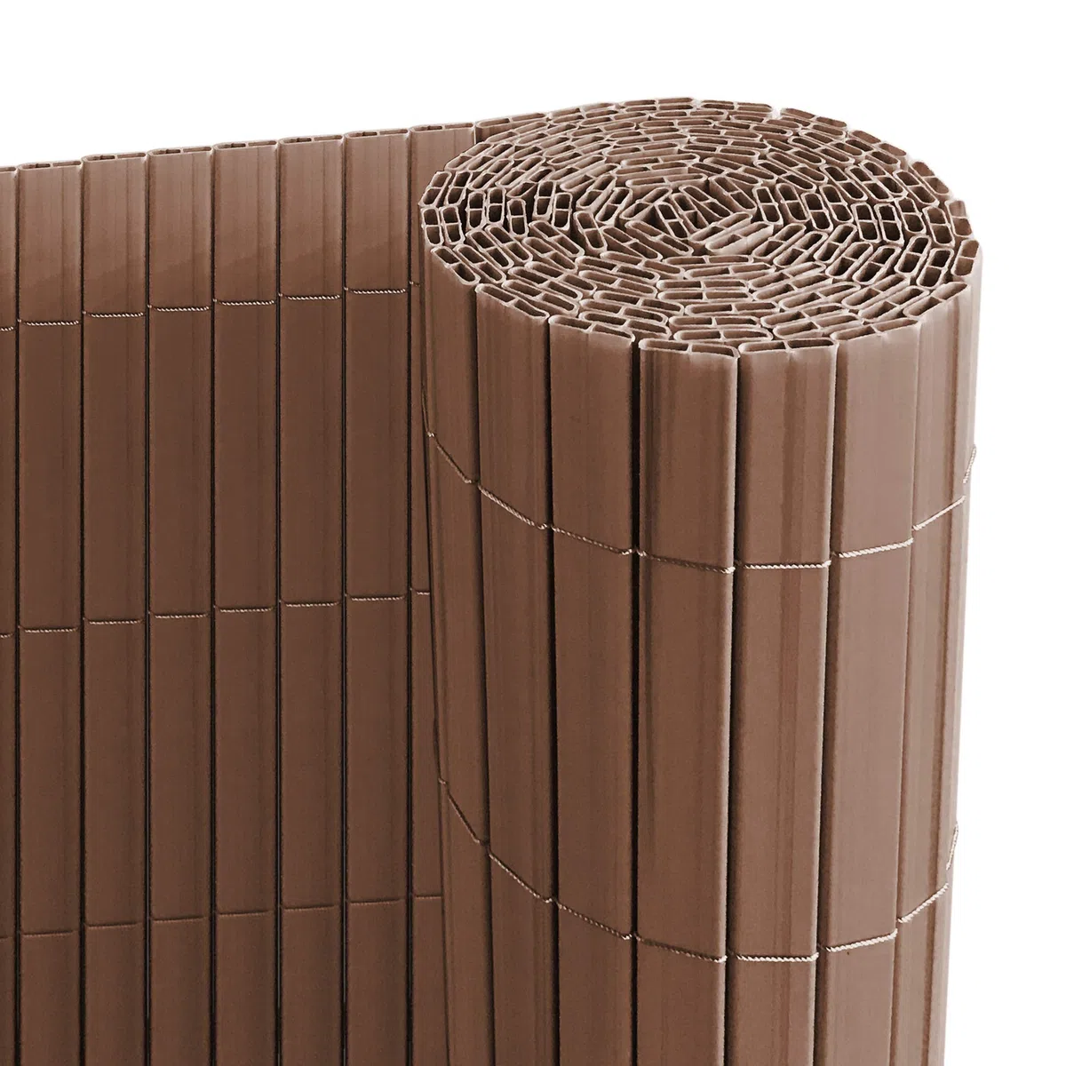 Ribelli PVC Brise-vue pour Terrasse Balcon Jardin Clôture Pare-soleil Coupe-vent, Couleur:brun, articles:Tapis de protection de la vie privée en PVC, dimension:100 x 500 cm