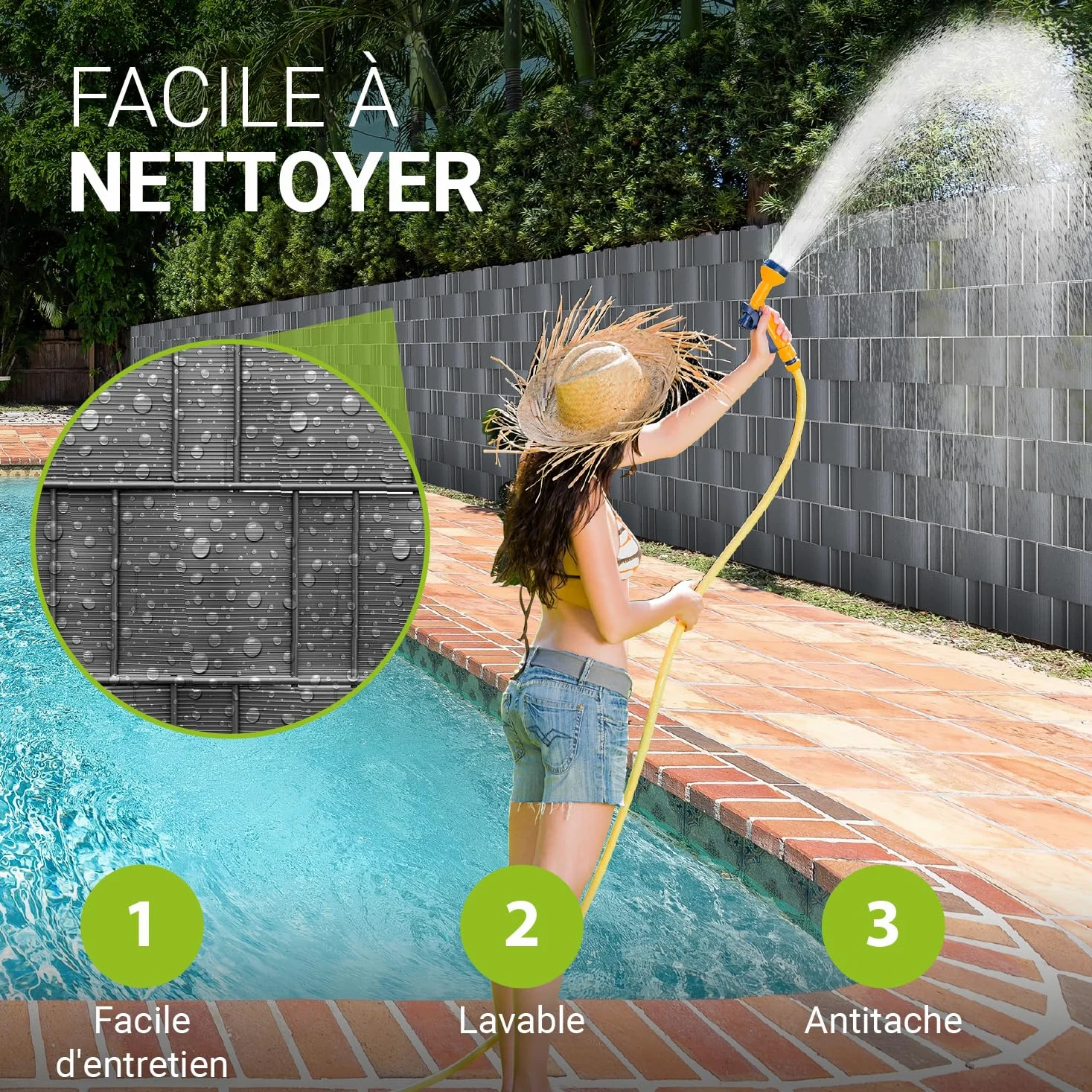 Juskys Rouleaux brise-vue en PVC pour clôtures à barreaux doubles - 2 rouleaux de 35 m, 60 clips de fixation - film anti-regards pour clôture protection visuelle protection contre le vent - anthracite