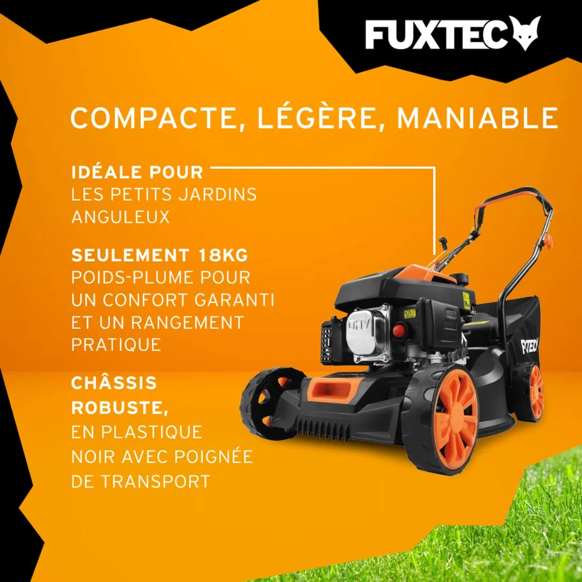 FUXTEC Tondeuse Thermique Poussée FX-RM4180 40,6cm 45L