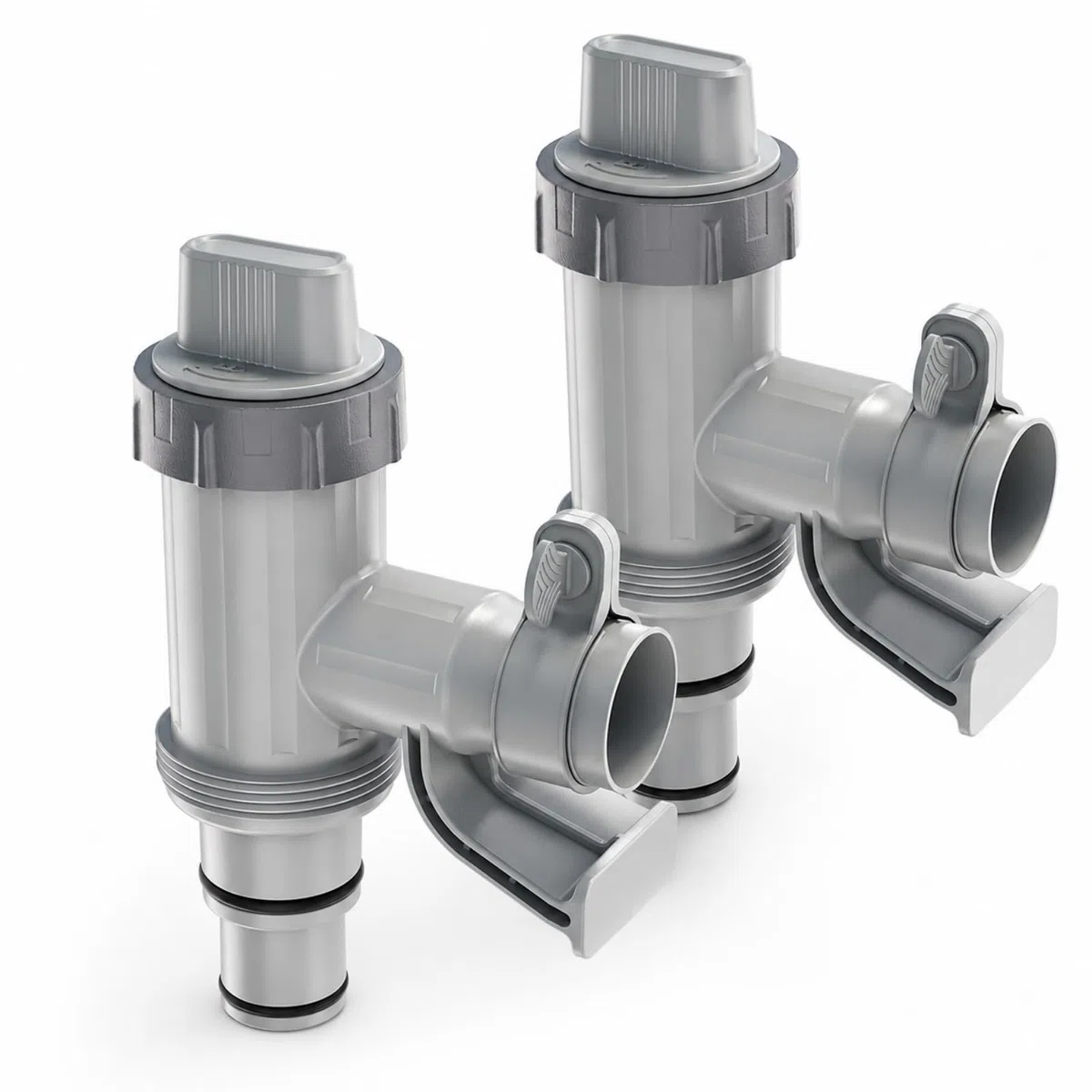 Lot De 2 Vannes D'arrêt pour Piscine avec Raccords De Tuyau 32 Mm / 38 Mm, Adaptateur De Tuyau Et Support De Tuyau, Pièces De Rechange pour Piscine Hors Sol