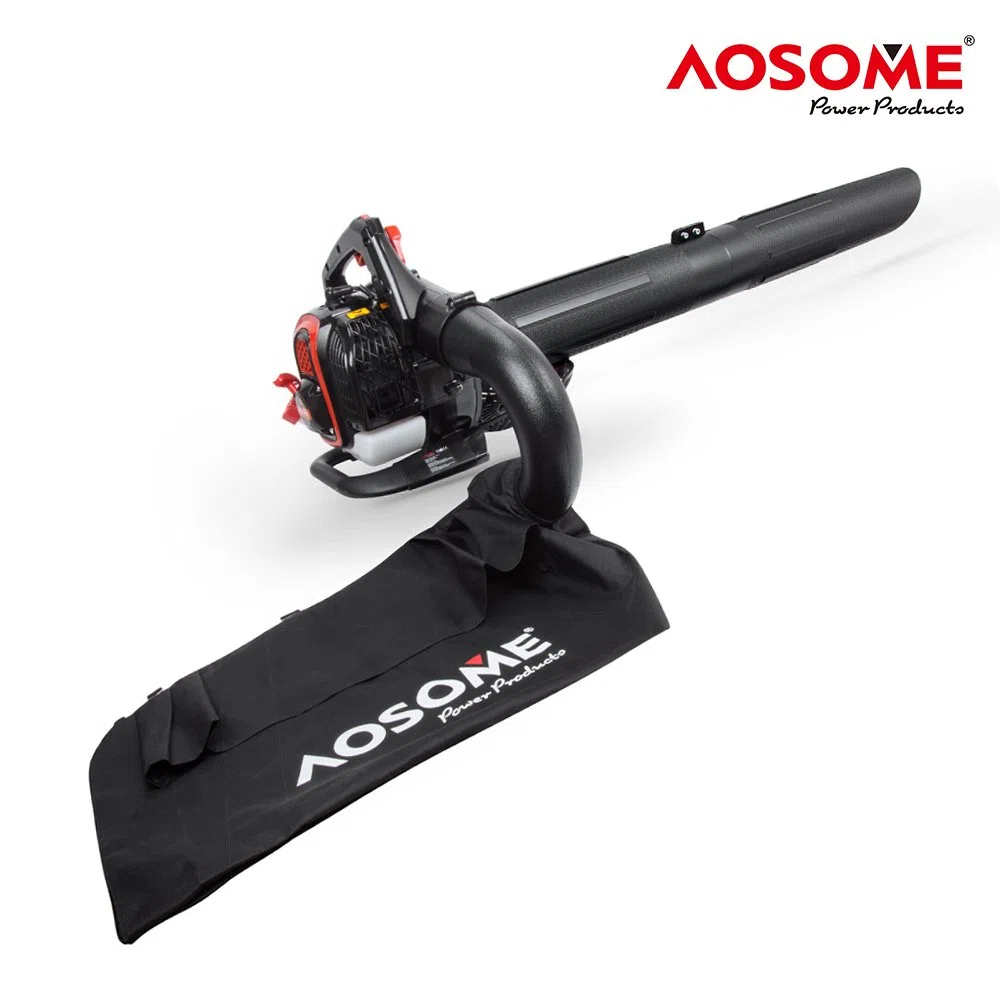 AOSOME ASBV3405 Souffleur Aspirateur Broyeur Thermique de Feuilles 3 en 1 Moteur Essence 2 Temps 25,4CC Sac 60L