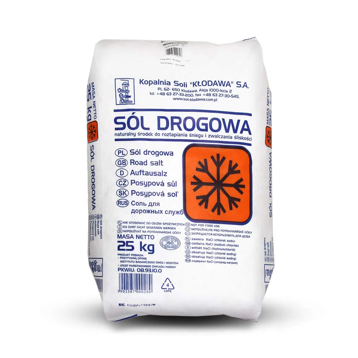 PALIGO Sel de déneigement - Sel de déneigement - Sel de route - 25 kg x 40 sacs de 1000 kg / 1 palette