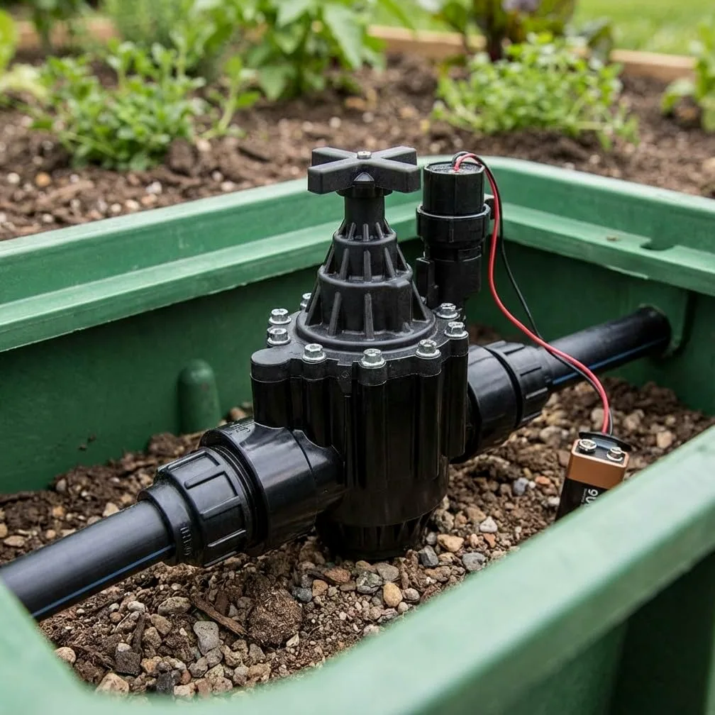 Suinga Électrovanne d'arrosage 1 1/2" 9 V 150 PG avec régulateur de débit | Valve d'irrigation compatible avec programmateurs d'arrosage à batterie 9 V | Recommandé pour tuyau d'arrosage 63 mm