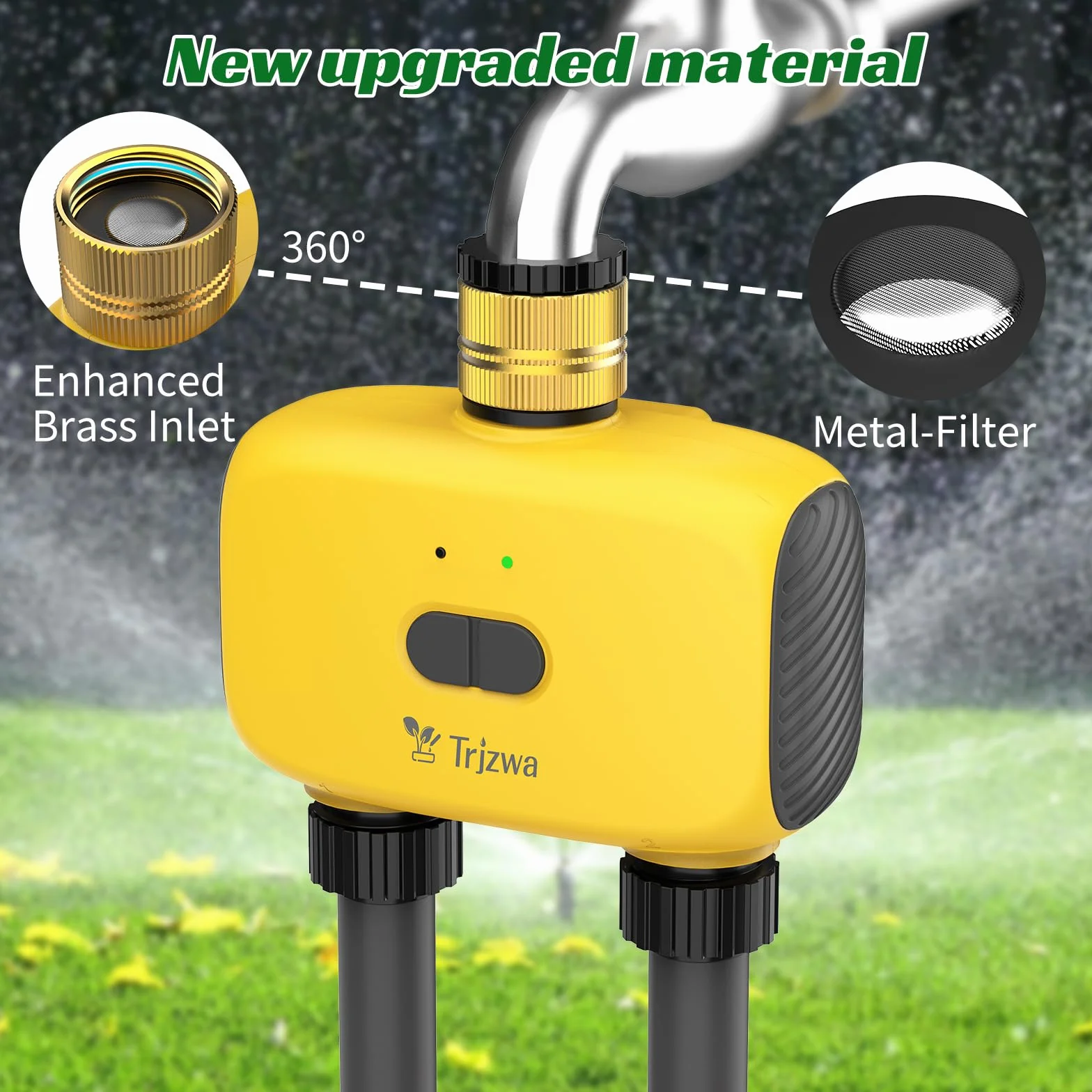 Programmateur Arrosage Automatique WiFi avec 2 Sorties pour Jardin, Pelouse, Programmable Arrosage Automatique de Plein Air,Système D'irrigation Intelligent avec WiFi Hub,Retardement de Pluie