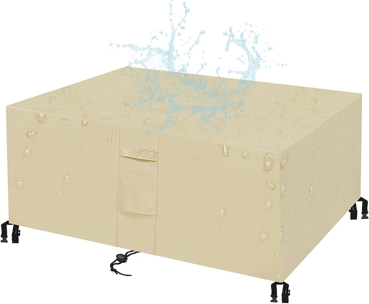 Salon de Jardin Housse, 420D Haute Performance Bâche Salon de Jardin Protection Mobilier,Imperméable Résistance au Vent,Respirante,Antipoussière et Résistante aux UV