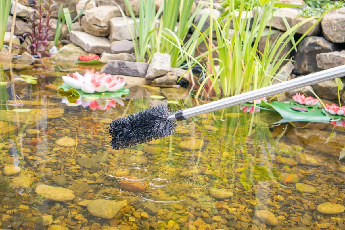 Koi étang d'algues Brosse de nettoyage avec 177,8 cm Manche télescopique, pour les zones difficiles à atteindre
