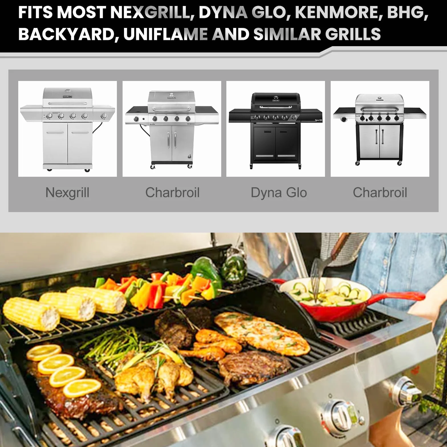 Utheer Bac à Graisse réglable avec récupérateur, bac d'égouttement Universel pour modèles de Barbecue à gaz à 3/4/5 brûleurs, pièces de Rechange pour Nexgrill, Charbroil, Expert Grill, Dyna Glo