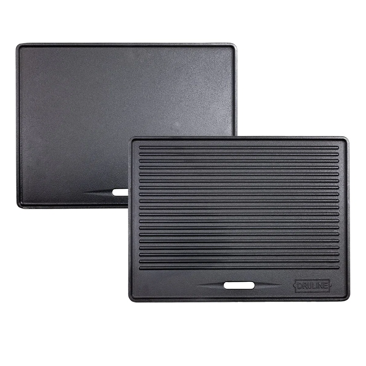 Plaque de Cuisson Grill 40 x 30 cm Réversible Double Face, Plancha BBQ Antiadhésive pour Barbecue, Gaz, Four – Noir