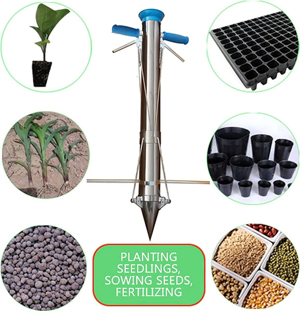 Planteuse, Jardin Semis Transplanteur, Légume Fleur Tube Semoir, Plantation Outil, Outil de Transplantation, pour Légumes Verts Oignon Un Radis Betteraves Laitue