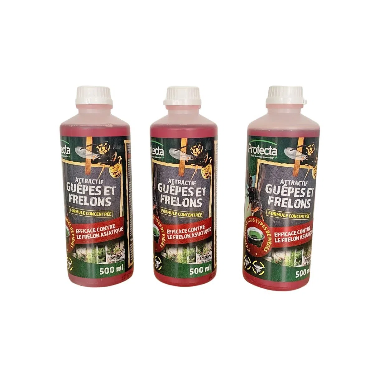 Pack de trois liquides pour pièges à guêpes
