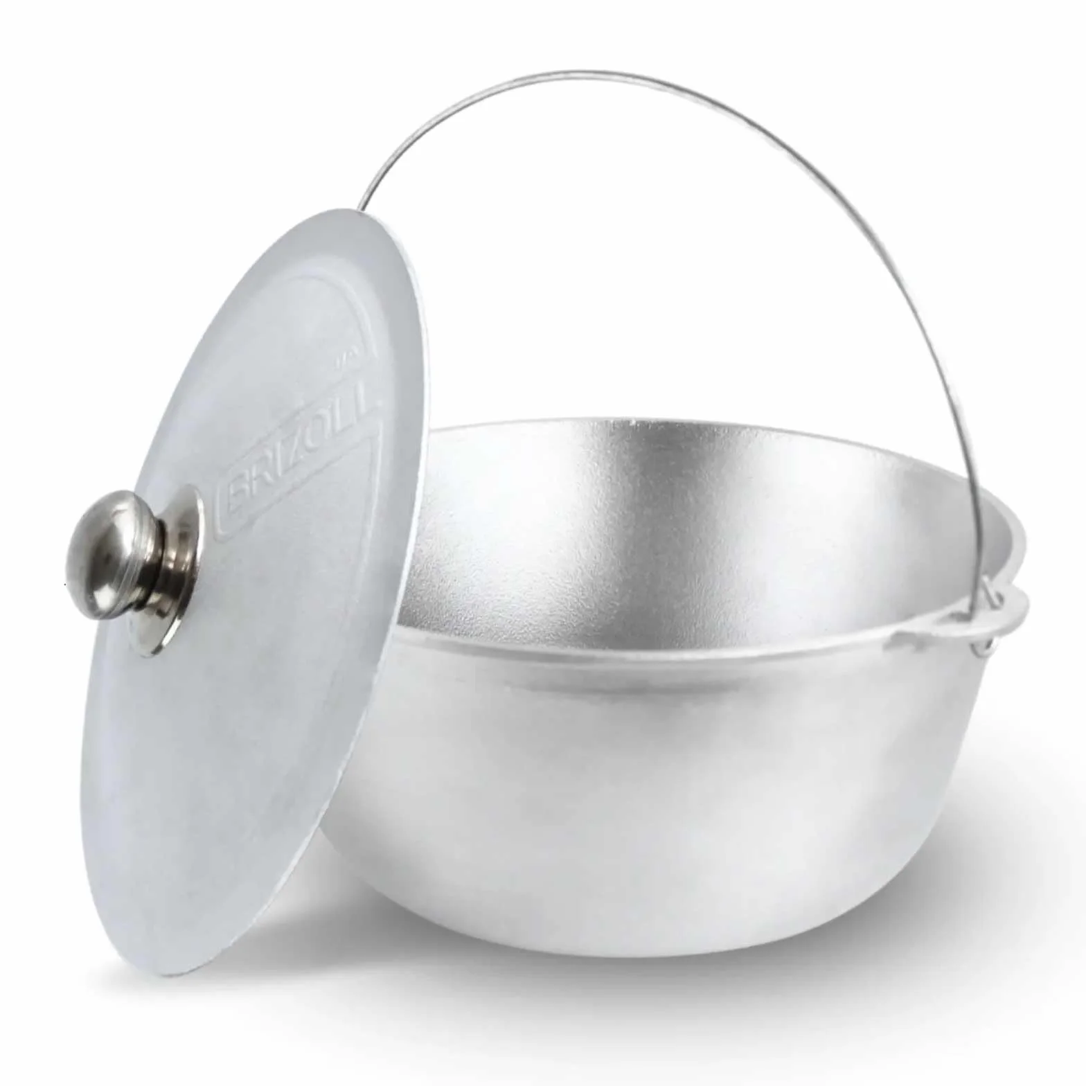 Kazan Marmite Pivotante en Aluminium 4 L Avec Anse et Couvercle en Fonte d'Aluminium - Tatarskij Cocotte Wok Asie Casserole Touristique
