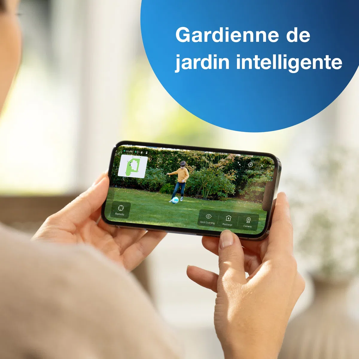 ECOVACS Tondeuse Robot G1 (délimitation sans Fil, évitement d'obstacles 3D AIVI, Planification Intelligente, Mowing Area 1600m2, réglage de la Zone d'accès Interdit, gestionnaire vidéo)