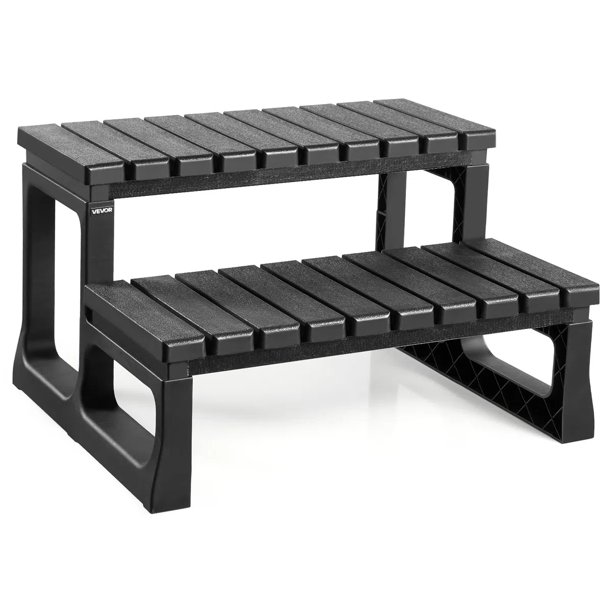 VEVOR Escalier de spa à 2 marches, marchepied de piscine gonflable robuste en PP 610 mm, capacité 145,15 kg, noir