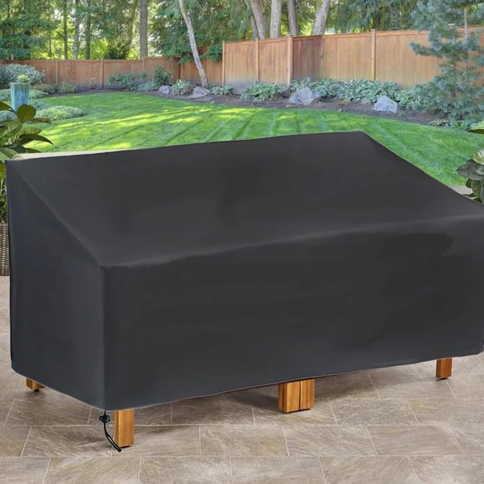 Housse de canapé d'extérieur Oxford 210D argenté coupe-vent protection intempéries 193 x 83 x 84 cm