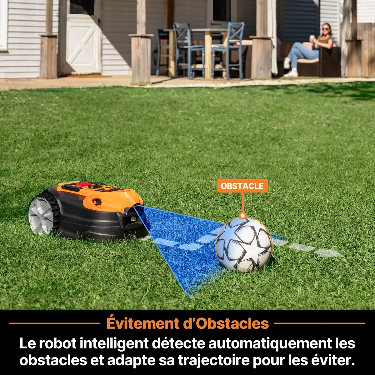 Lawnmaster OcuMow®18 Robot Tondeuse sans Fil 500 m² Navigation Visuelle Évitement Obstacles Station Charge Automatique Zones Interdites