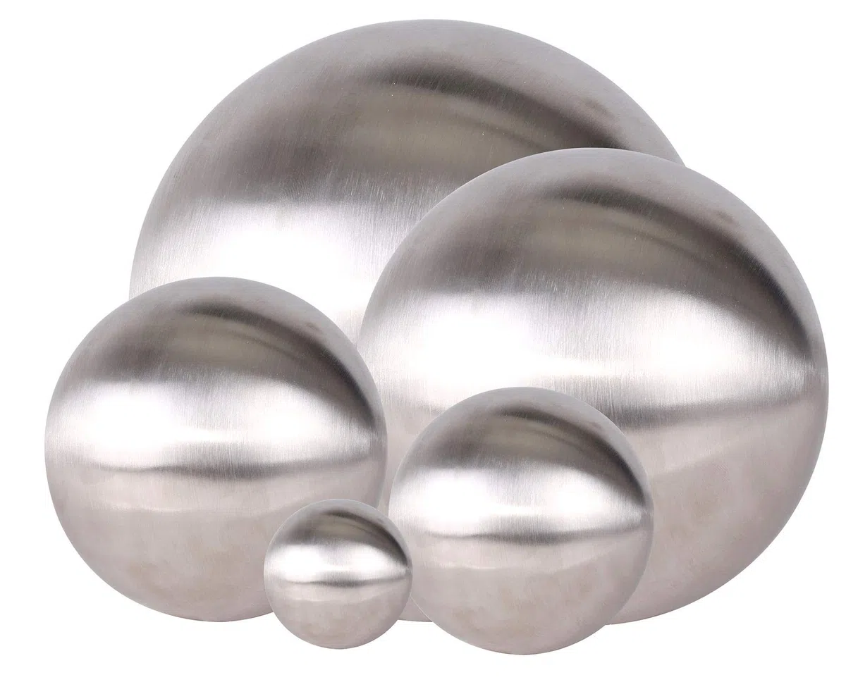 Spetebo Lot de 3 boules décoratives en acier inoxydable mat brossé – 15, 20 et 30 cm – Boule de jardin