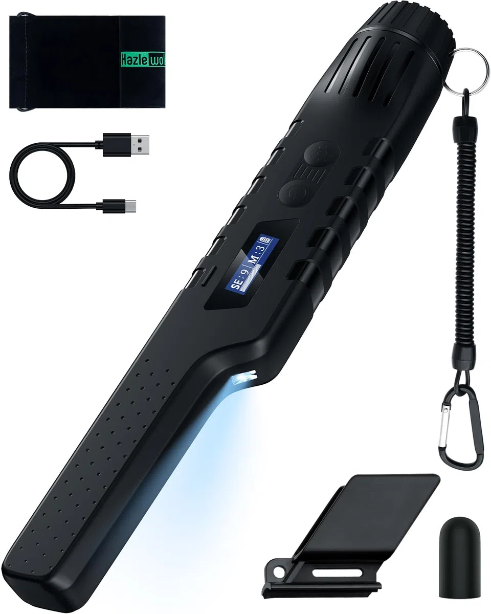 Hazlewolke Pointeur Detecteur De Métaux Rechargeable - Détection de Pointeur à Main Étanche, Suppression D'interférence en Un Clic, Superhet TEC Pointeur De Métaux Accessoires pour Adultes et Enfants
