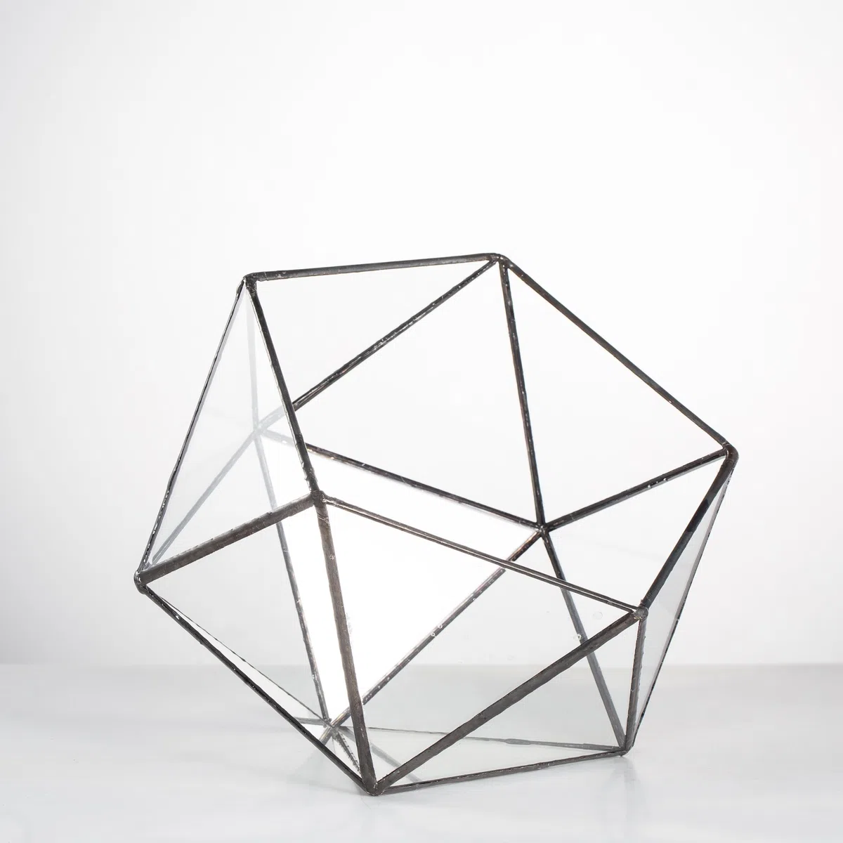NCYP Géométrique Terrarium en Forme de Demi-sphère Triangulaire en Verre Fait à la Main, Pot de Fleurs pour bonsaï, Table Décoration pour Plantes Grasses (Pas de Plantes)