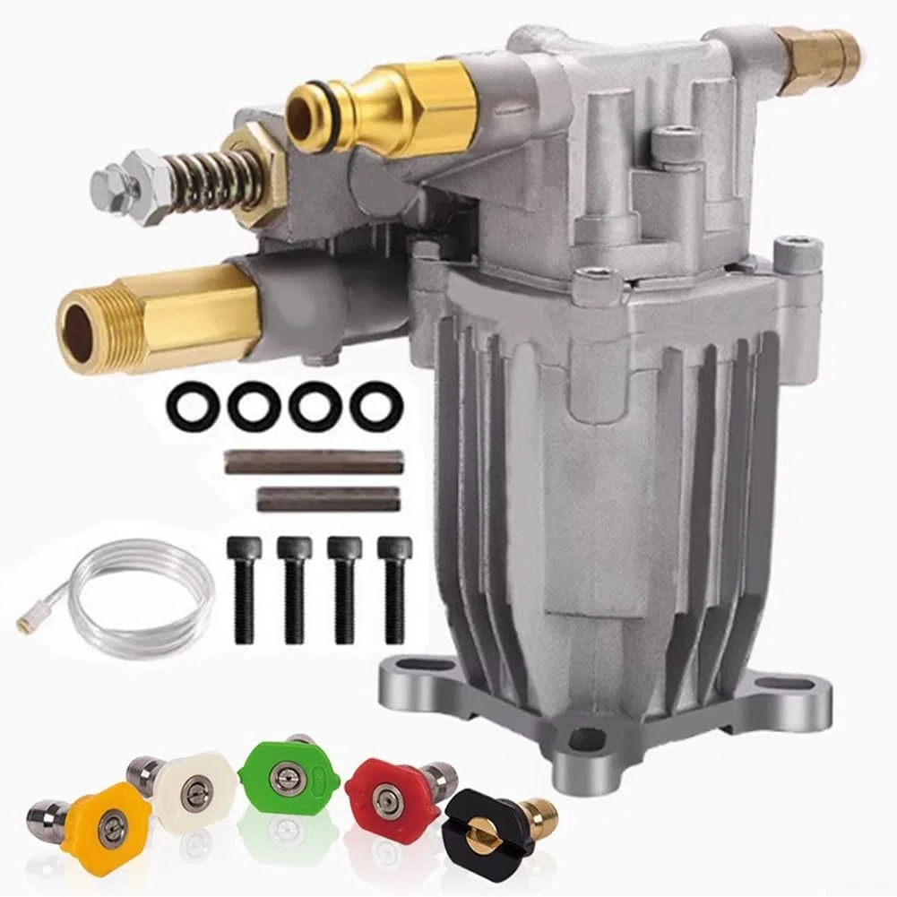 Gdfnmogo Pompe de nettoyeur haute pression horizontale, arbre de 1,9 cm 2400-2750 PSI 2,2-2,4 GPM démarrage à froid, compatible avec plusieurs marques construction en métal