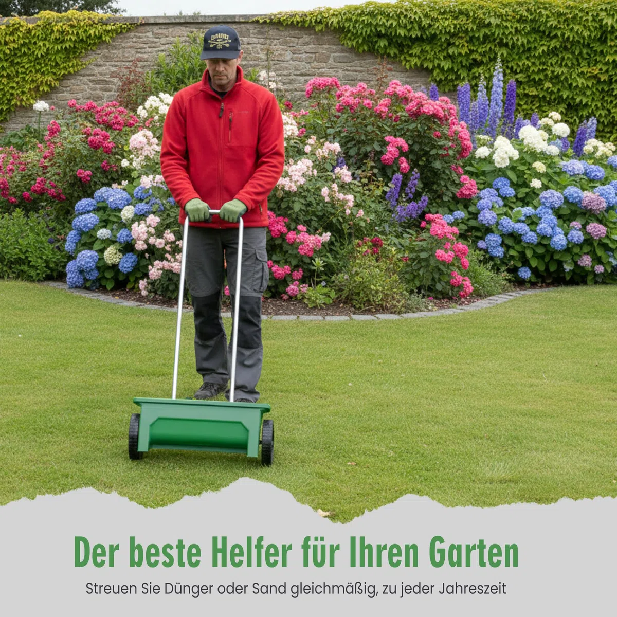 Salière 12 l - Épandeur réglable et épandeur d'engrais - Pour service d'hiver, jardin et terrasse - Répartition uniforme de la dispersion - Chaux de pelouse - Sel de déneigement - Résistant aux