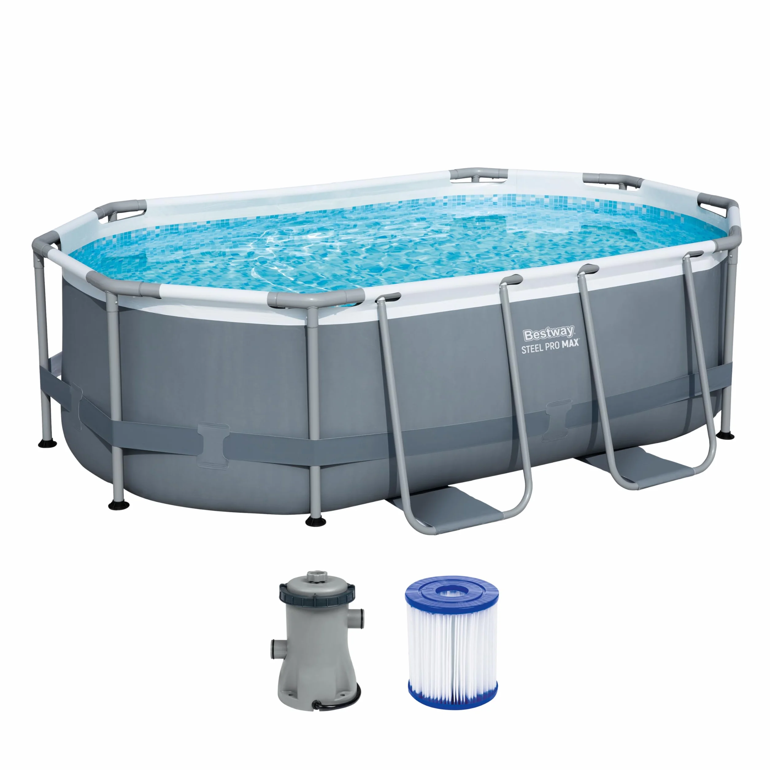 Bestway Steel Pro Max Kit Piscine Hors Sol - 305 cm x 200 cm x 84 cm - Gris