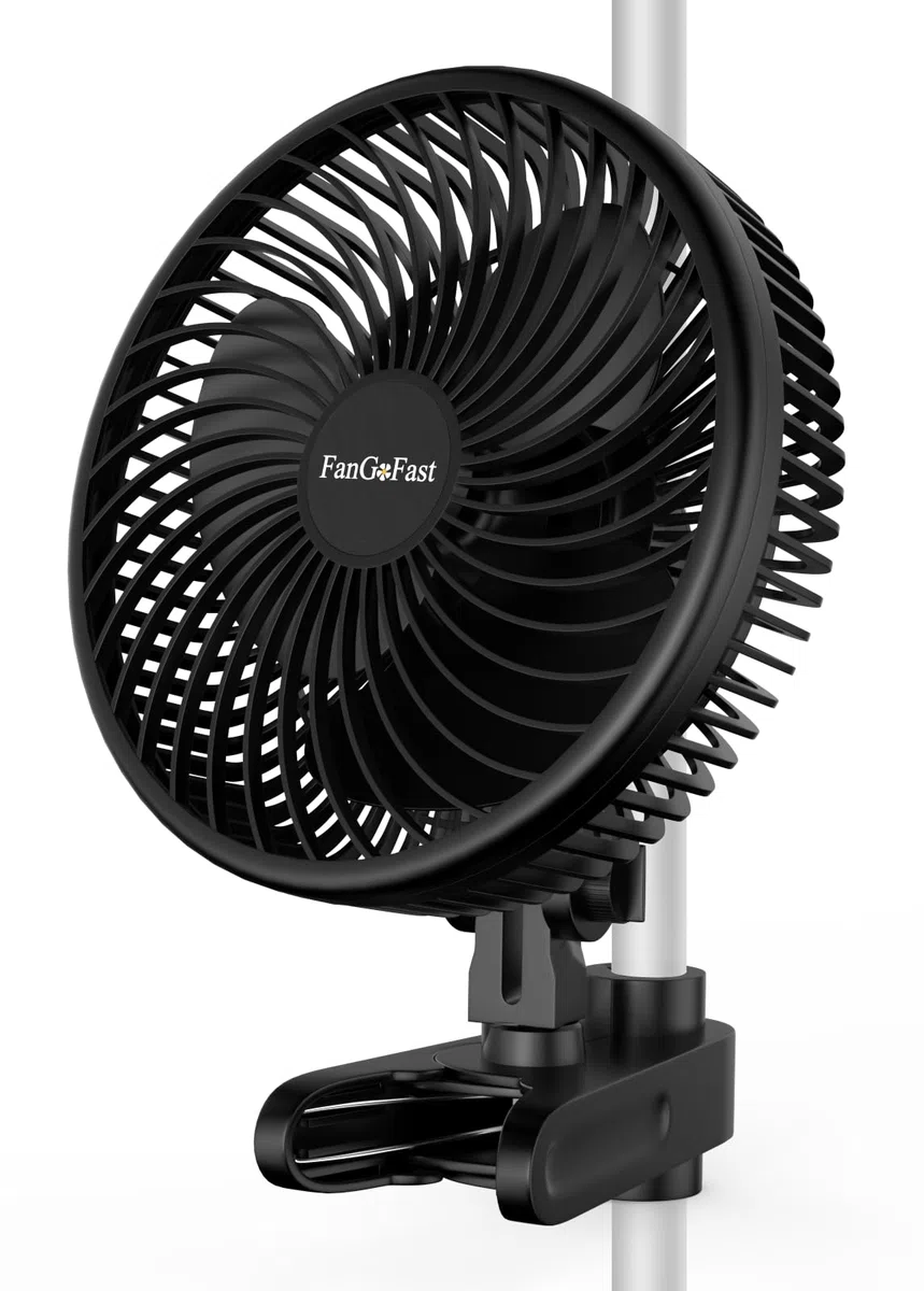 FanGoFast Ventilateur Clipable 10W, Ventilateur de Culture avec Clip, EC Moteurs Manuelle Oscillation, 10 Vitesses, Silencieux Oscillant pour Tente de Culture