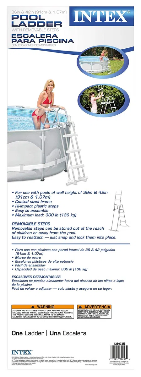 Intex échelle Double sécurité pour Piscine 91cm à 1m07 marches Amovibles