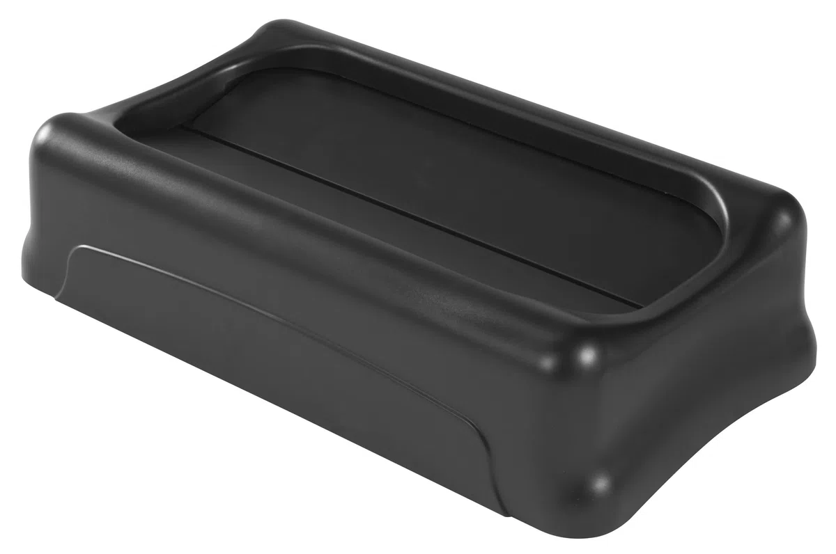 Rubbermaid Commercial Products Couvercle Basculant Slim Jim 60 L / 87 L Noir – Accessoire en Plastique Résistant pour Gestion des Déchets – FG267360BLA