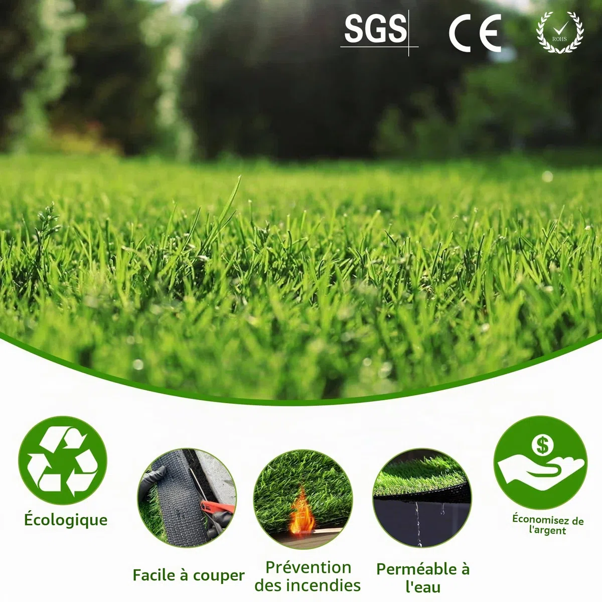 SunVilla Tapis de gazon artificiel réaliste pour intérieur/extérieur pour chiens, 3 x 4 m, tapis d'apprentissage de la propreté et remplacement pour jardin, pelouse, paysage, terrasse, fausse herbe